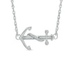 Thumbnail Image 0 of Diamond Accent Sideways Anchor Necklace in Sterling Silver - 17"