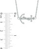 Diamond Accent Sideways Anchor Necklace in Sterling Silver - 17"