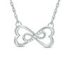 Thumbnail Image 0 of Diamond Accent Sideways Heart-Shaped Infinity Necklace in 10K White Gold