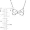 Thumbnail Image 1 of Diamond Accent Sideways Heart-Shaped Infinity Necklace in 10K White Gold