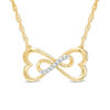 Thumbnail Image 0 of Diamond Accent Sideways Heart-Shaped Infinity Necklace in 10K Gold