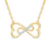 Thumbnail Image 1 of Diamond Accent Sideways Heart-Shaped Infinity Necklace in 10K Gold
