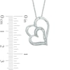 Thumbnail Image 1 of Diamond Accent Tilted Double Heart Pendant in 10K White Gold
