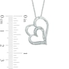 Diamond Accent Tilted Double Heart Pendant in 10K White Gold
