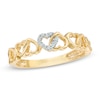 Thumbnail Image 0 of 0.04 CT. T.W. Diamond Alternating Hearts Ring in 10K Gold