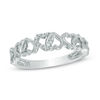 Diamond Accent Alternating Hearts Ring in 10K White Gold