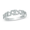 Thumbnail Image 0 of Diamond Accent Alternating Hearts Ring in 10K White Gold