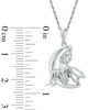 Thumbnail Image 1 of 0.07 CT. T.W. Diamond Fairy on Crescent Moon Pendant in Sterling Silver