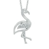 Thumbnail Image 0 of Diamond Accent Flamingo Pendant in Sterling Silver