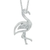 Thumbnail Image 1 of Diamond Accent Flamingo Pendant in Sterling Silver
