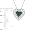 Thumbnail Image 1 of 0.23 CT. T.W. Enhanced Black and White Diamond Scroll Heart Pendant in Sterling Silver