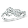 Thumbnail Image 0 of 0.15 CT. T.W. Diamond Infinity Knot Ring in Sterling Silver
