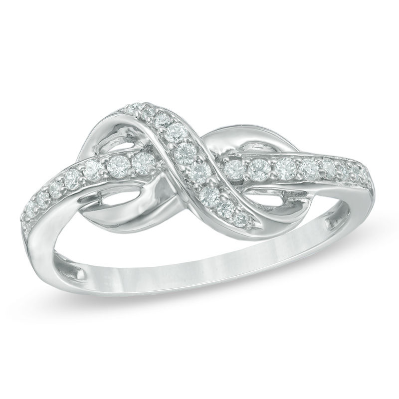 0.15 CT. T.W. Diamond Infinity Knot Ring in Sterling Silver|Peoples Jewellers