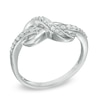 Thumbnail Image 1 of 0.15 CT. T.W. Diamond Infinity Knot Ring in Sterling Silver