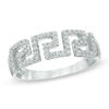 Thumbnail Image 0 of 0.30 CT. T.W. Diamond Greek Key Cutout Ring in Sterling Silver