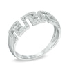 Thumbnail Image 1 of 0.30 CT. T.W. Diamond Greek Key Cutout Ring in Sterling Silver
