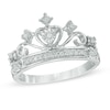 Thumbnail Image 0 of 0.11 CT. T.W. Diamond Tiara Ring in Sterling Silver