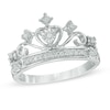 Thumbnail Image 1 of 0.11 CT. T.W. Diamond Tiara Ring in Sterling Silver