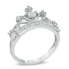 Thumbnail Image 1 of 0.11 CT. T.W. Diamond Tiara Ring in Sterling Silver
