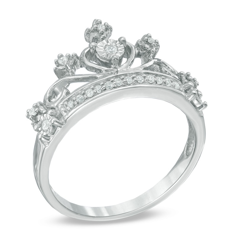 0.11 CT. T.W. Diamond Tiara Ring in Sterling Silver