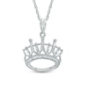 Thumbnail Image 0 of 0.07 CT. T.W. Diamond Crown Pendant in Sterling Silver