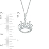 Thumbnail Image 2 of 0.07 CT. T.W. Diamond Crown Pendant in Sterling Silver