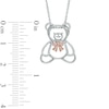 Thumbnail Image 2 of 0.18 CT. T.W. Diamond Teddy Bear with Bow Pendant in Sterling Silver and 10K Rose Gold