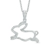 Thumbnail Image 0 of 0.07 CT. T.W. Diamond Running Rabbit Pendant in Sterling Silver