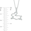 Thumbnail Image 1 of 0.07 CT. T.W. Diamond Running Rabbit Pendant in Sterling Silver