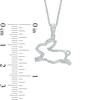 Thumbnail Image 1 of 0.07 CT. T.W. Diamond Running Rabbit Pendant in Sterling Silver