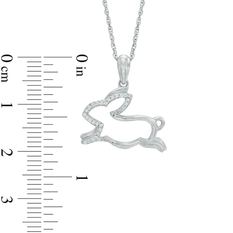 0.07 CT. T.W. Diamond Running Rabbit Pendant in Sterling Silver