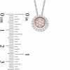 Thumbnail Image 1 of 0.30 CT. T.W. Diamond Frame Cluster Pendant in Sterling Silver and 10K Rose Gold