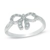 Thumbnail Image 0 of 0.04 CT. T.W. Diamond Bow Ring in Sterling Silver