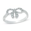 Thumbnail Image 1 of 0.04 CT. T.W. Diamond Bow Ring in Sterling Silver