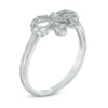 Thumbnail Image 1 of 0.04 CT. T.W. Diamond Bow Ring in Sterling Silver