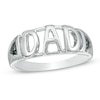 Men's Black Diamond Accent "DAD" Ring in 10K White Gold