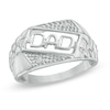 Thumbnail Image 0 of Men's Diamond Accent "DAD" Slant Nugget Ring in 10K White Gold