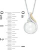 Thumbnail Image 1 of 7.0-8.0mm Cultured Freshwater Pearl and Diamond Accent Pendant and Drop Earrings Set in Sterling Silver and 14K Gold