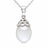 9.5-10.0mm Freshwater Cultured Pearl Necklace in 10K White Gold-17"