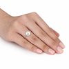 Thumbnail Image 3 of 7.5-8.0mm Freshwater Cultured Pearl and 0.12 CT. T.W. Diamond Tri-Sides Ring in 10K Gold