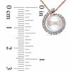 Thumbnail Image 2 of 8.0 - 8.5mm Cultured Freshwater Pearl and Diamond Accent Loop Pendant in 10K Rose Gold - 17"