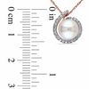 8.0-8.5mm Freshwater Cultured Pearl and Diamond Accent Loop Pendant in 10K Rose Gold-17"