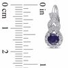 Thumbnail Image 3 of 5.0mm Blue and White Lab-Created Sapphire Frame Twist Drop Earrings in Sterling Silver