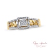 Thumbnail Image 1 of Open Hearts by Jane Seymour™ 0.15 CT. T.W. Quad Princess-Cut Diamond Frame Ring in 10K Gold