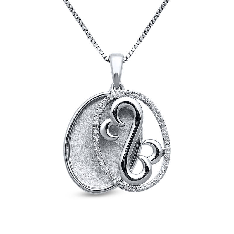 Main Image 2 of Open Hearts Waves by Jane Seymour™ 0.06 CT. T.W. Diamond Waves Pendant in Sterling Silver