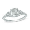 Thumbnail Image 0 of 0.20 CT. T.W. Cushion Multi-Diamond Hearts Promise Ring in 10K White Gold