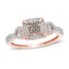 Thumbnail Image 1 of 0.20 CT. T.W. Composite Champagne and White Diamond Frame Promise Ring in 10K Rose Gold
