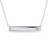 Thumbnail Image 1 of White Sapphire Bar Necklace in Sterling Silver - 17"