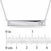 Thumbnail Image 2 of White Sapphire Bar Necklace in Sterling Silver - 17"