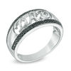 Thumbnail Image 2 of Men's 0.09 CT. T.W. Black Diamond "DAD" Ring in Sterling Silver